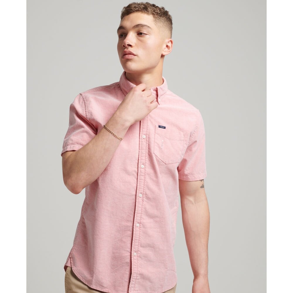 

Рубашка с коротким рукавом Superdry Vintage Oxford, розовый