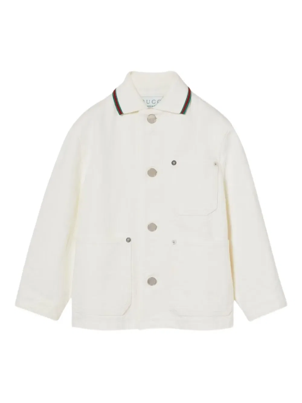 Хлопковый блейзер Gucci Kids, белый