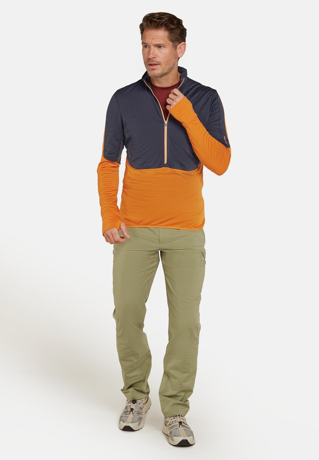 

Топ с длинными рукавами MERINO 200 MID WEIGHT REAL FLEECE DESCENDER HALF ZIP Icebreaker, темно-серый