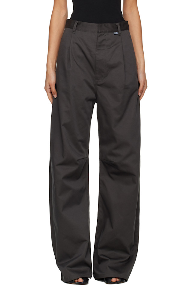 

Mm6 Maison Margiela Серые широкие брюки из саржи