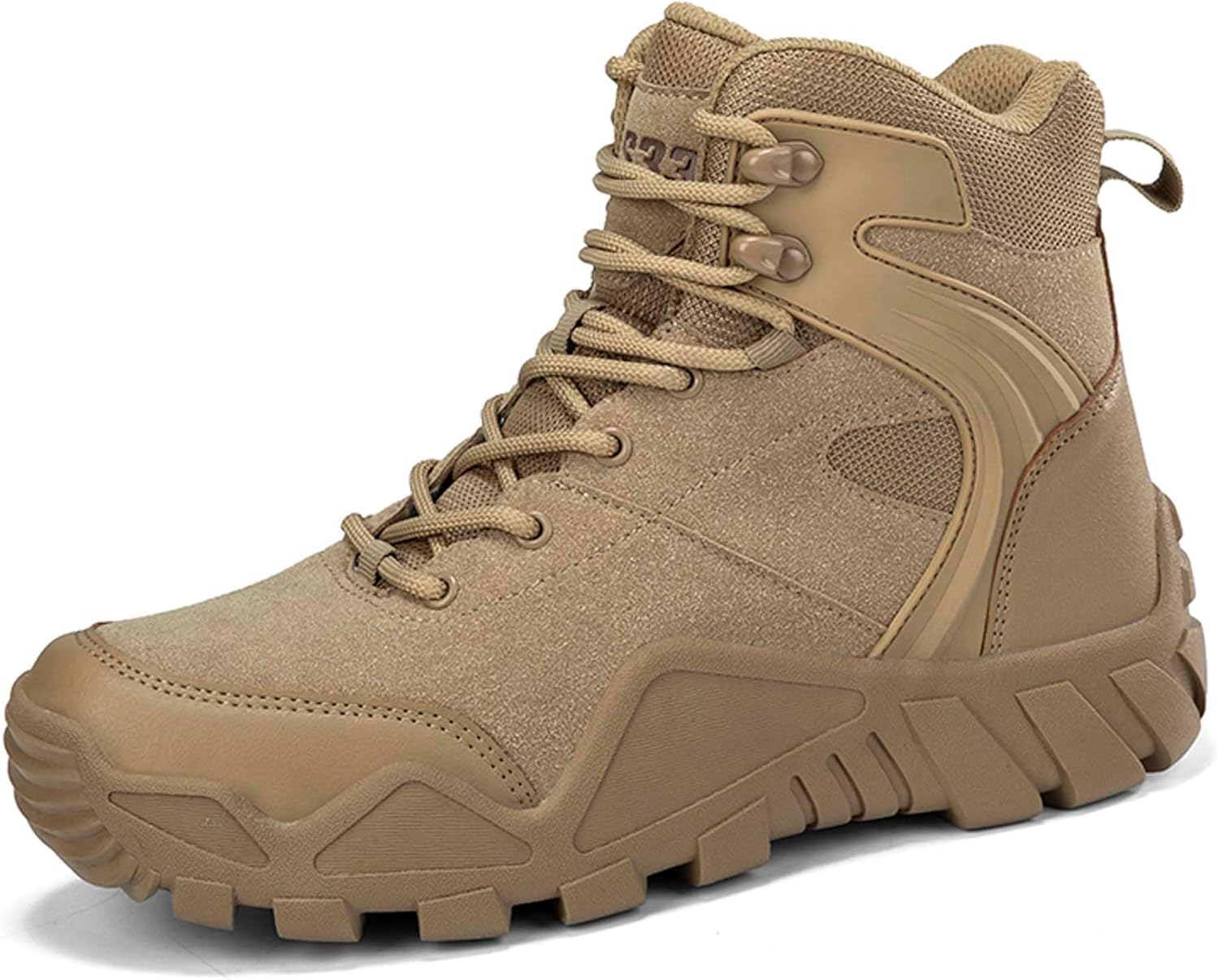

Мужские военные тактические ботинки, большой размер, для активного отдыха и тренировок, боевые пустынные ботинки, кожаные водонепроницаемые ботинки для походов и восхождений с поддержкой свода стопы Generic, хаки