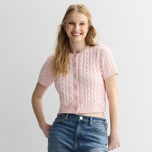 

Джемпер на пуговицах с коротким рукавом для подростков Pink Rose, Palm Pink