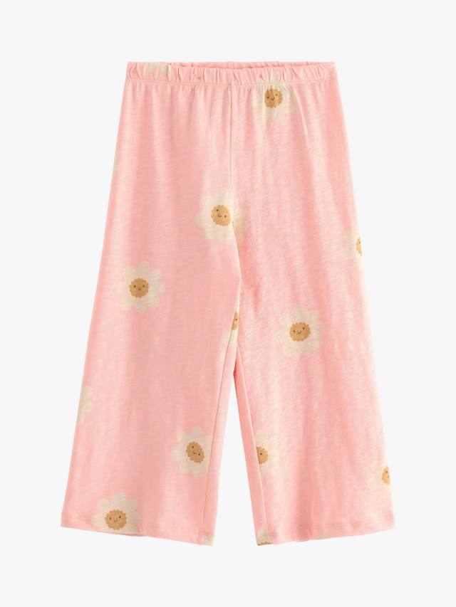 

Детские хлопковые брюки с цветочным принтом Lindex, Light Pink