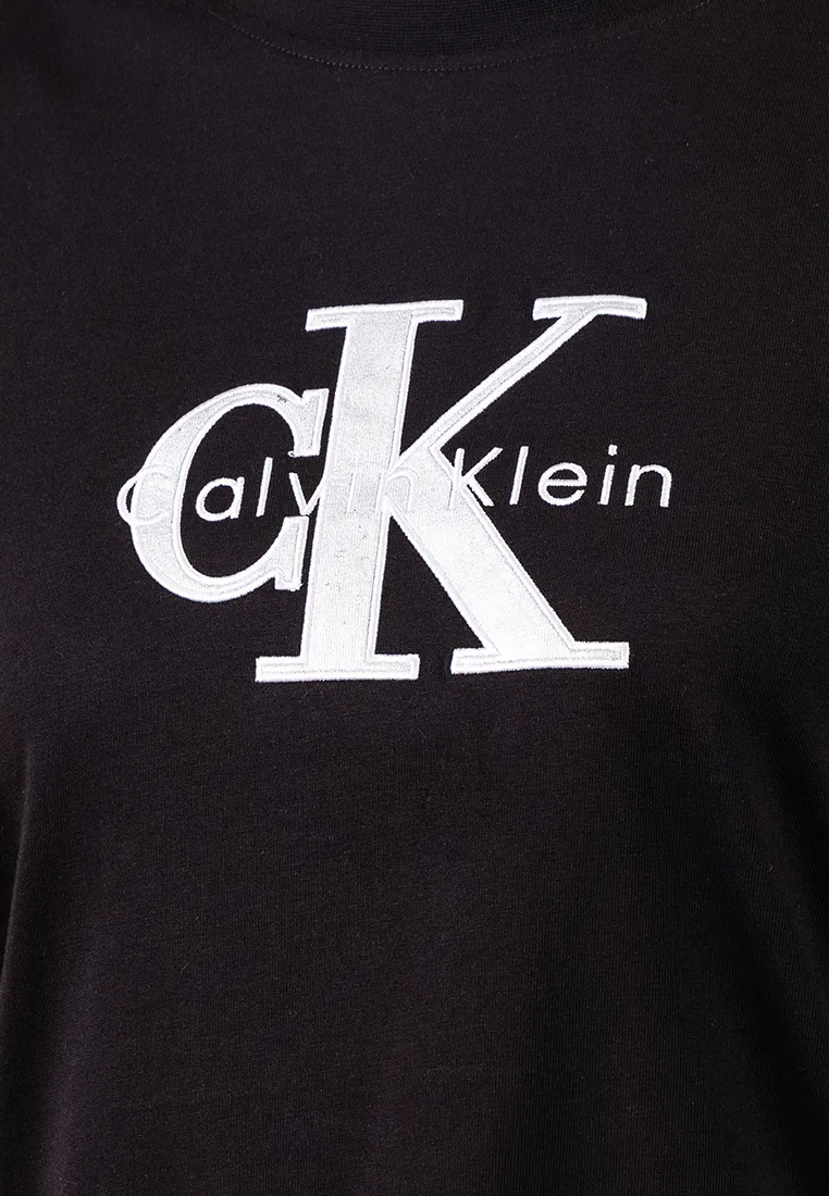Футболка с длинным рукавом, монограмма, Calvin Klein Jeans, черный — фото 3