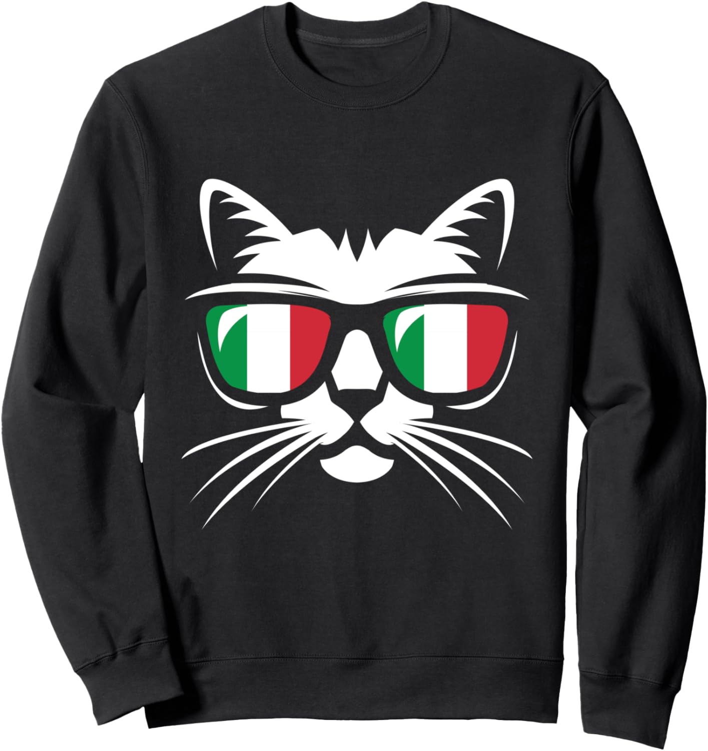 

Забавная толстовка с котом и итальянским флагом Italian Proud Apparel, черный
