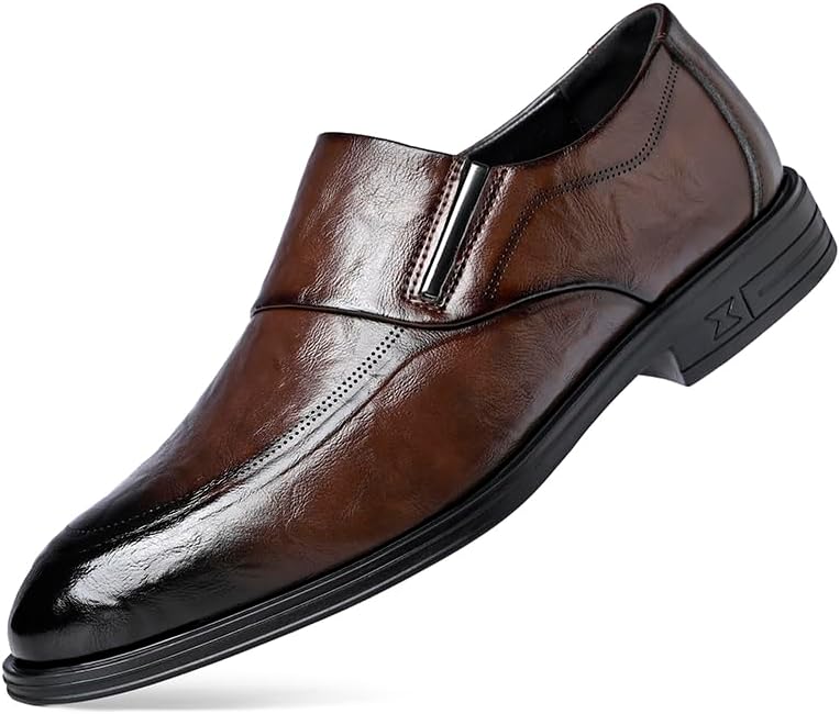 

Мужские кожаные туфли TGRNFHKPYY с заостренным носком в британском стиле для официального и повседневного ношения, коричневый