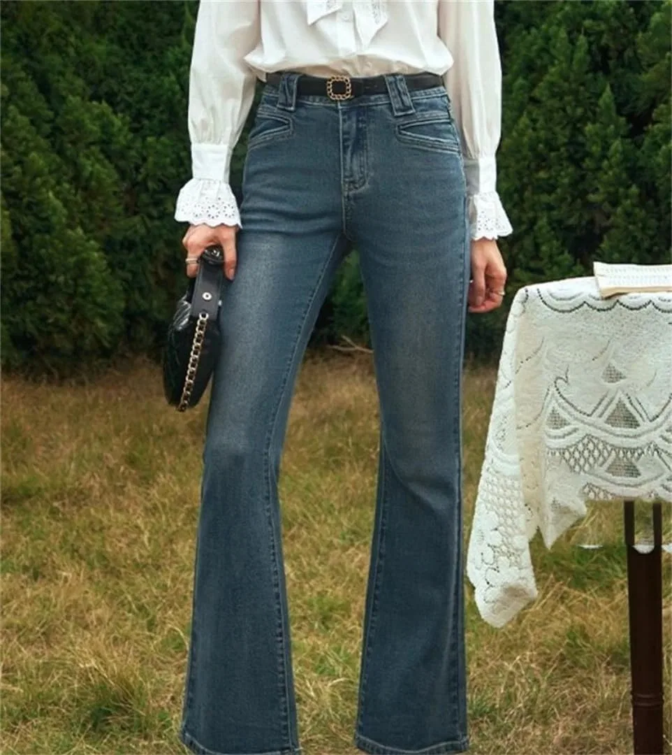 Джинсы клеш, джинсовый синий, Denim Blue Jeans — фото 3