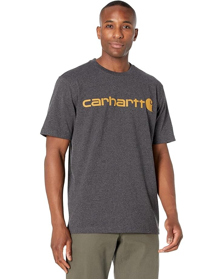 

Футболка Carhartt Signature Logo S/S, цвет Carbon Heather