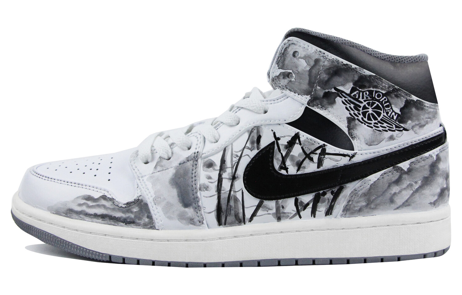 

Кроссовки Air JORDAN 1 Vintage Basketball Shoes Men Mid-Top White Black, Белый, Кроссовки Air JORDAN 1 Vintage Basketball Shoes Men Mid-Top White Black