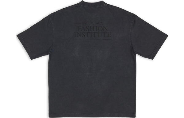 Футболка fashion institute t-shirt medium fit 'washed black' Balenciaga, черный — фото 2