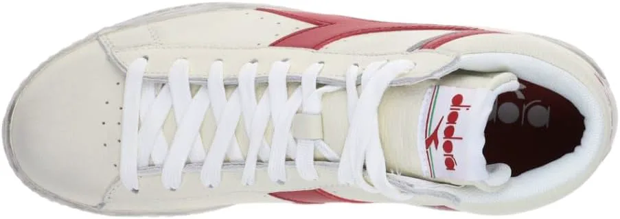 Мужские кроссовки Diadora Game L с высокой шнуровкой и восковой обработкой, повседневные - красные, белые, красный — фото 4