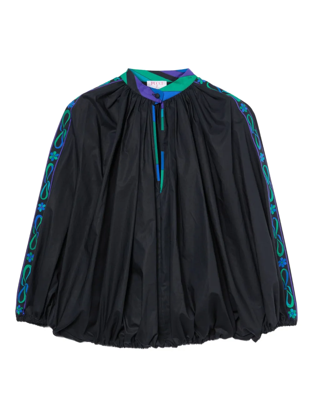 

Блузка с вышитым воротником-стойкой PUCCI, черный
