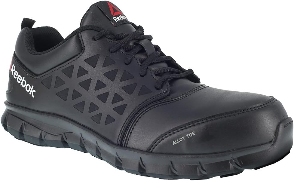 Мужские рабочие кроссовки Reebok Work Sublite Cushion с электрозащитным носком из сплава - черные, черно-белый — фото 4