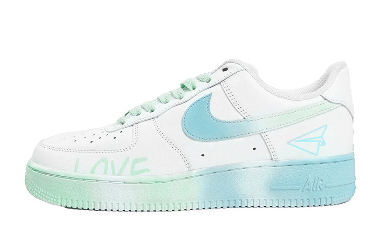 

Женские кроссовки для скейтбординга Nike Air Force 1, White, blue, blue