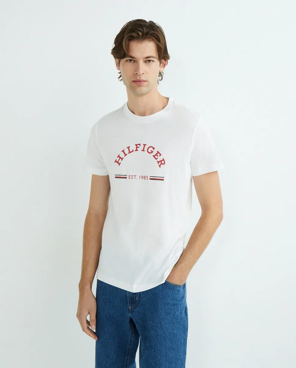 

Мужская футболка узкого кроя с короткими рукавами Tommy Hilfiger, белый