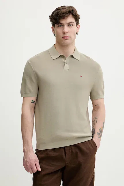 Свитер-поло мужское хлопковое Tommy Hilfiger, зеленый