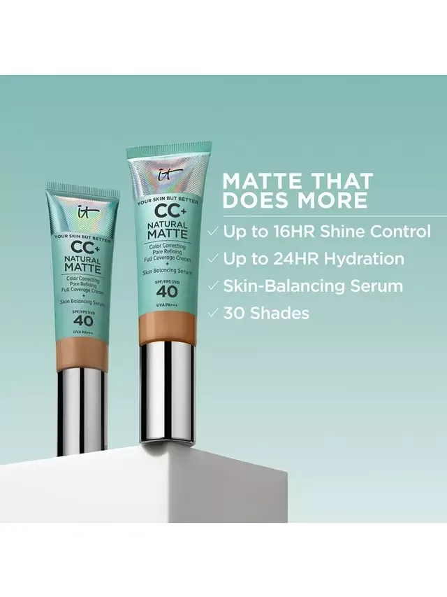 Тональный крем CC+ Natural Matte Foundation SPF 40 для лучшей кожи IT Cosmetics, Rich — фото 4