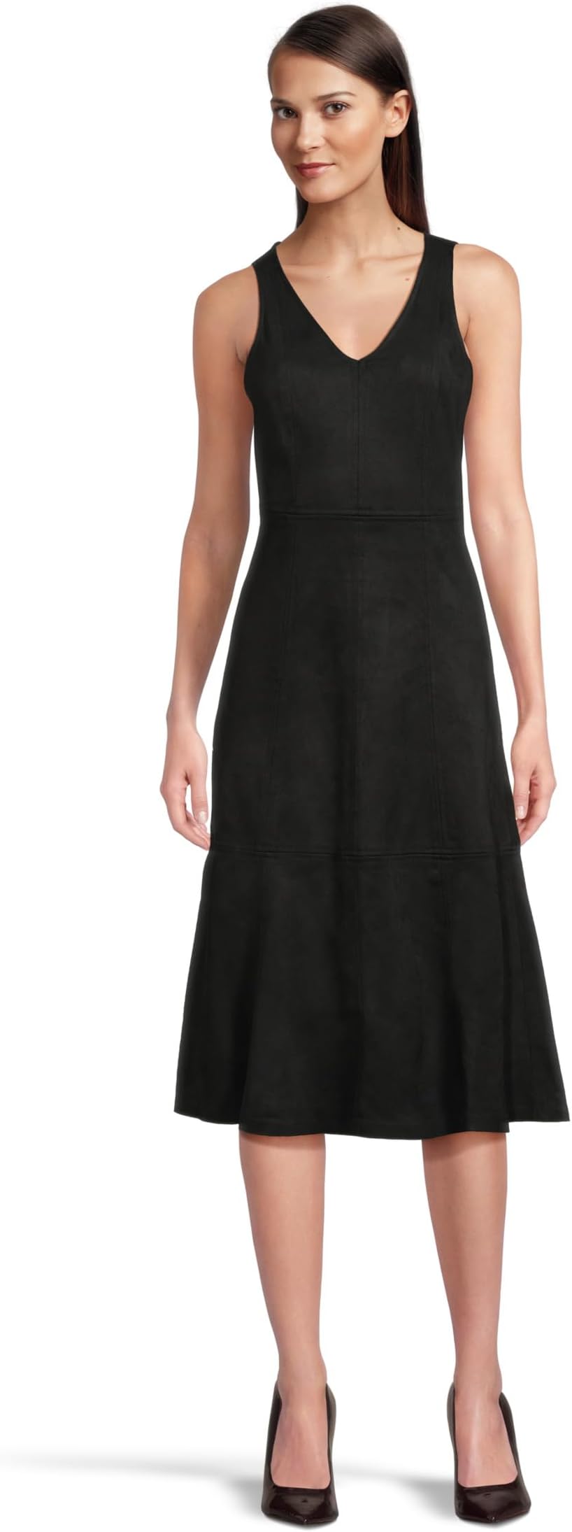 

Платье Vince Camuto Sleeveless Midi Dress with Seams, цвет Rich Black