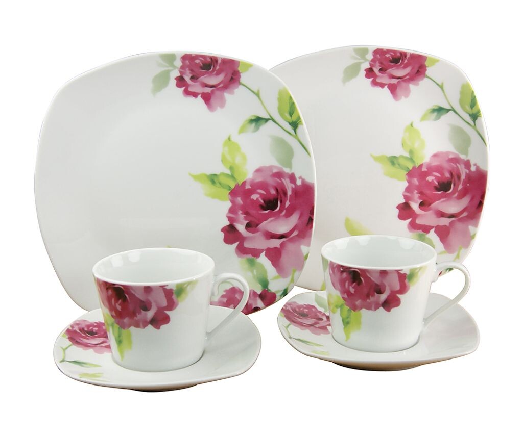 

CreaTable 19708 кофейный сервиз Amelie FRENCH ROSE 18 предм Creatable Porzellanhaus