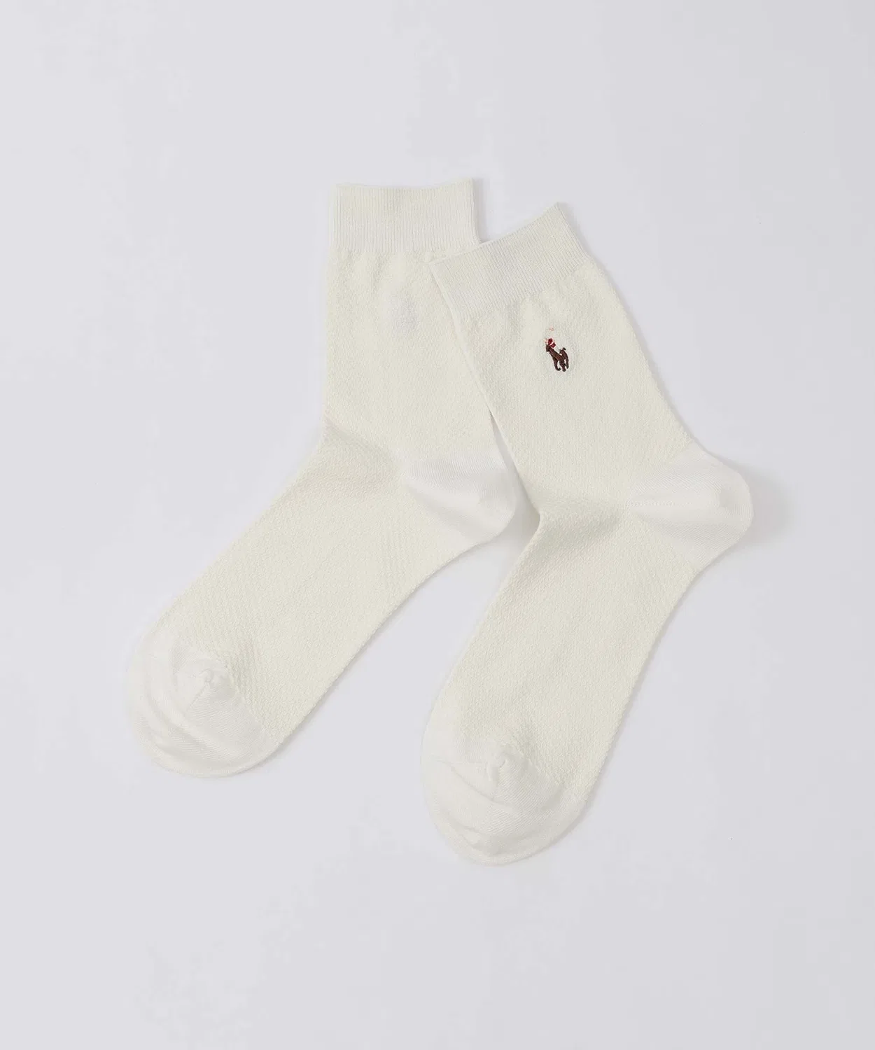 Носки повседневные с вышивкой логотипа Polo Ralph Lauren из органического хлопка, цвет офф-вайт