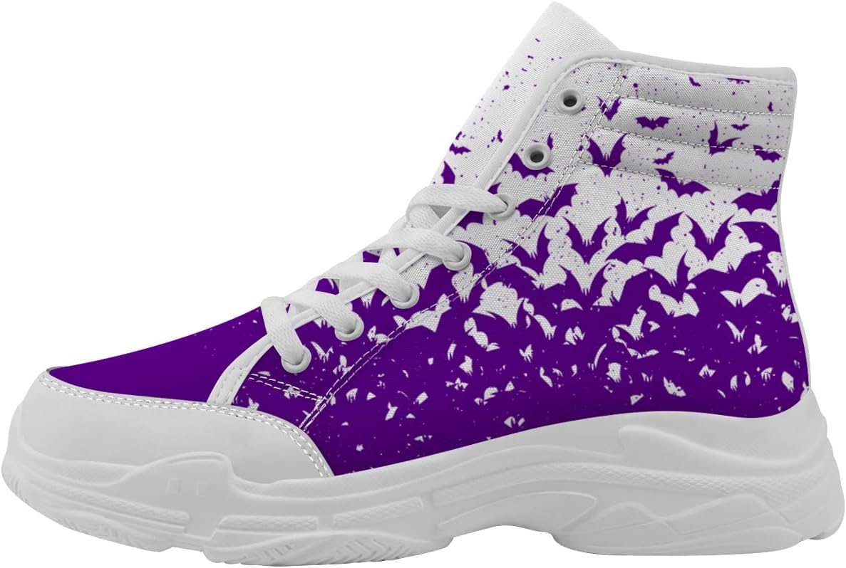 

Высокие кеды Quorax для женщин и мужчин, белые холщовые кроссовки на шнуровке, подарок на Хэллоуин для нее и его