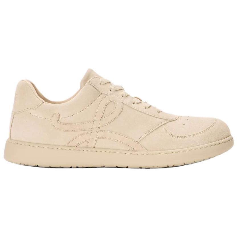 Loewe Женские низкие скейтбордные кроссовки Jambo Split Cow Leather, высота подошвы 2,5 см, бежевый — фото 3
