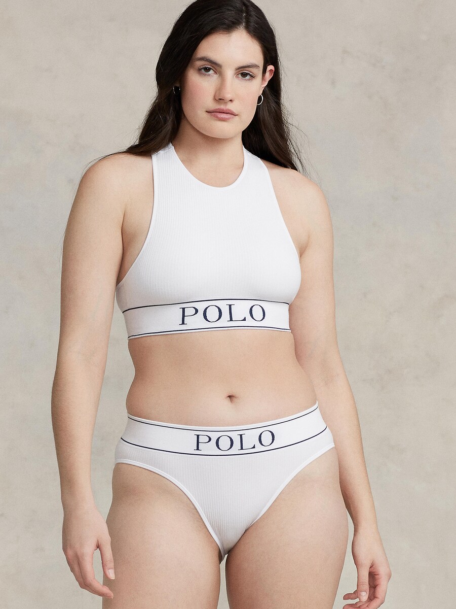 Бюстгальтер без косточек Polo Ralph Lauren  Neck Top, белый — фото 4