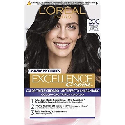 

Краска для волос Excellence Brunette 200 True Darkest Brown, L'Oreal
