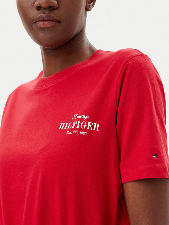 Платье на каждый день стандартный крой WW0WW45529 Tommy Hilfiger, красный — фото 4