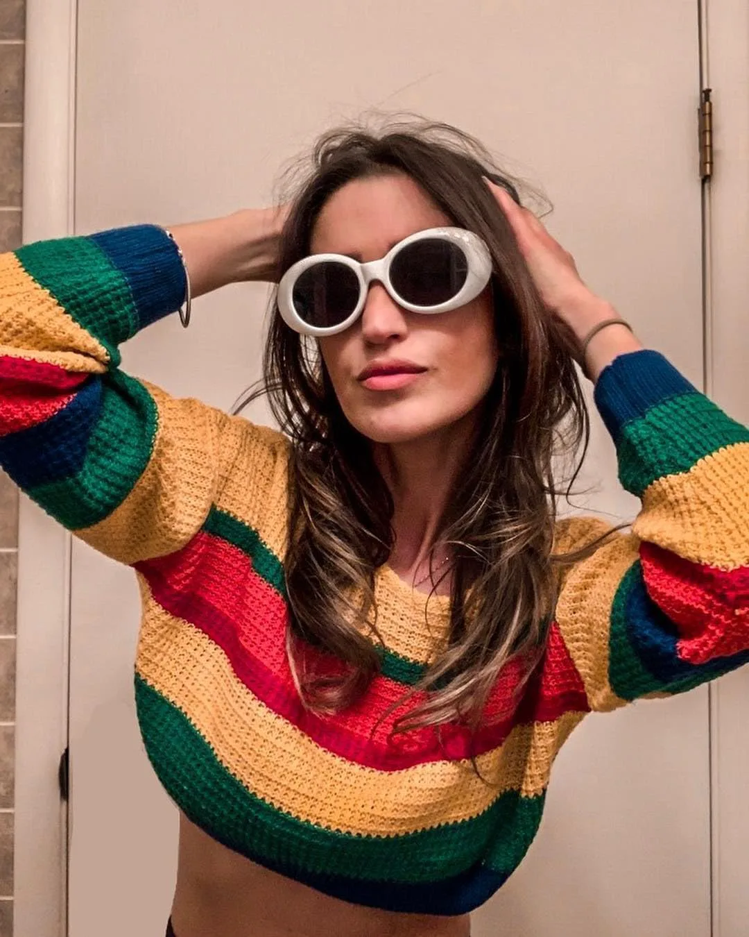 

Солнцезащитные очки FEISEDY, белые овальные, в стиле ретро, ​​круглые, модные, в оправе, для костюмированных вечеринок, модель B2253, 2pack(white,black+white,black)