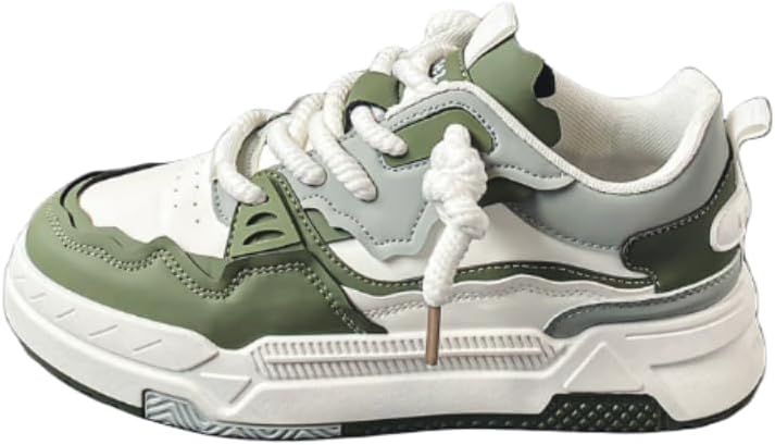 

Мужские удобные модные кроссовки на платформе с контрастными блоками цвета для прогулок, бега, кемпинга, на все сезоны, с шнуровкой Hhhchpm, белый/зеленый