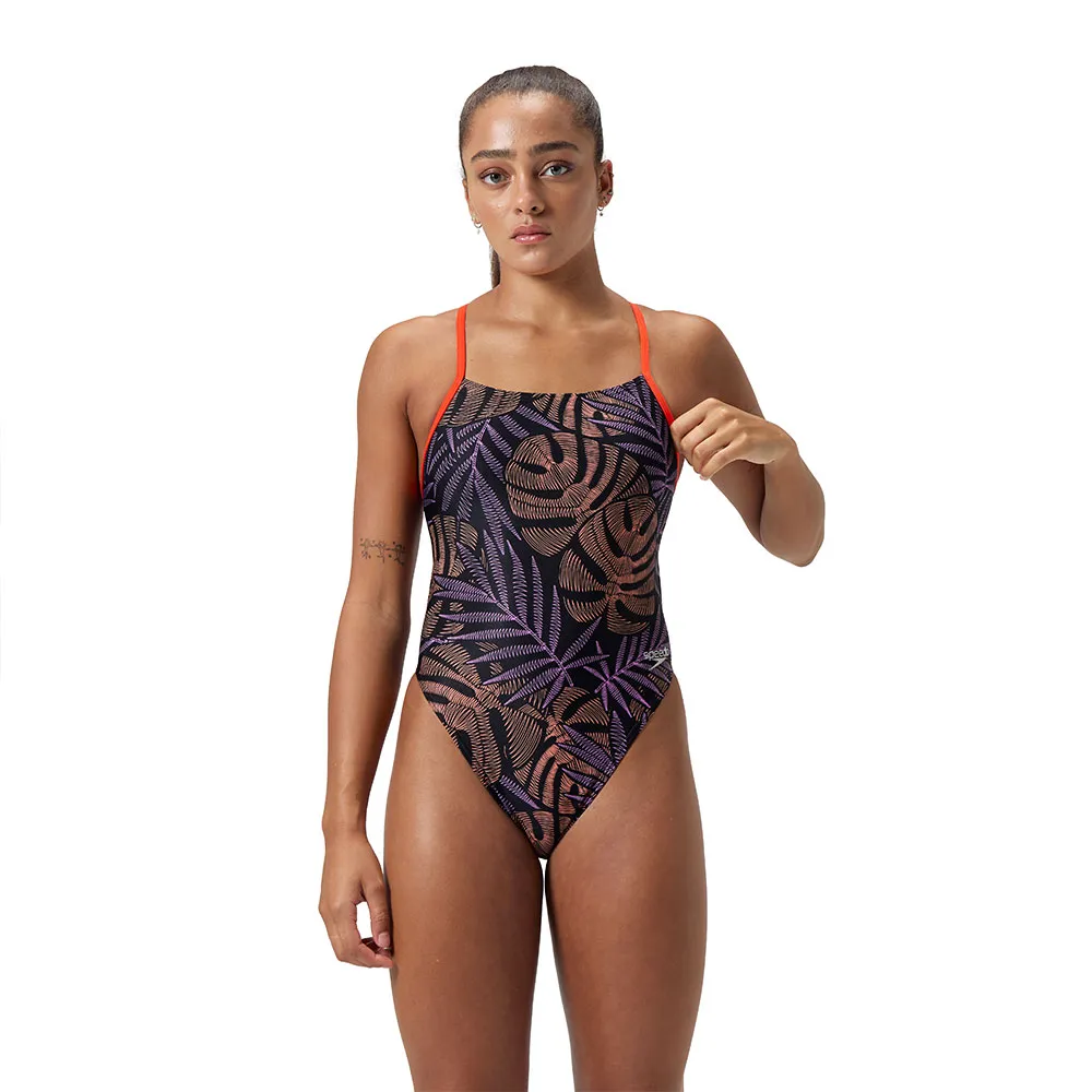 

Купальник Speedo Allover Digital Tie Back, черный