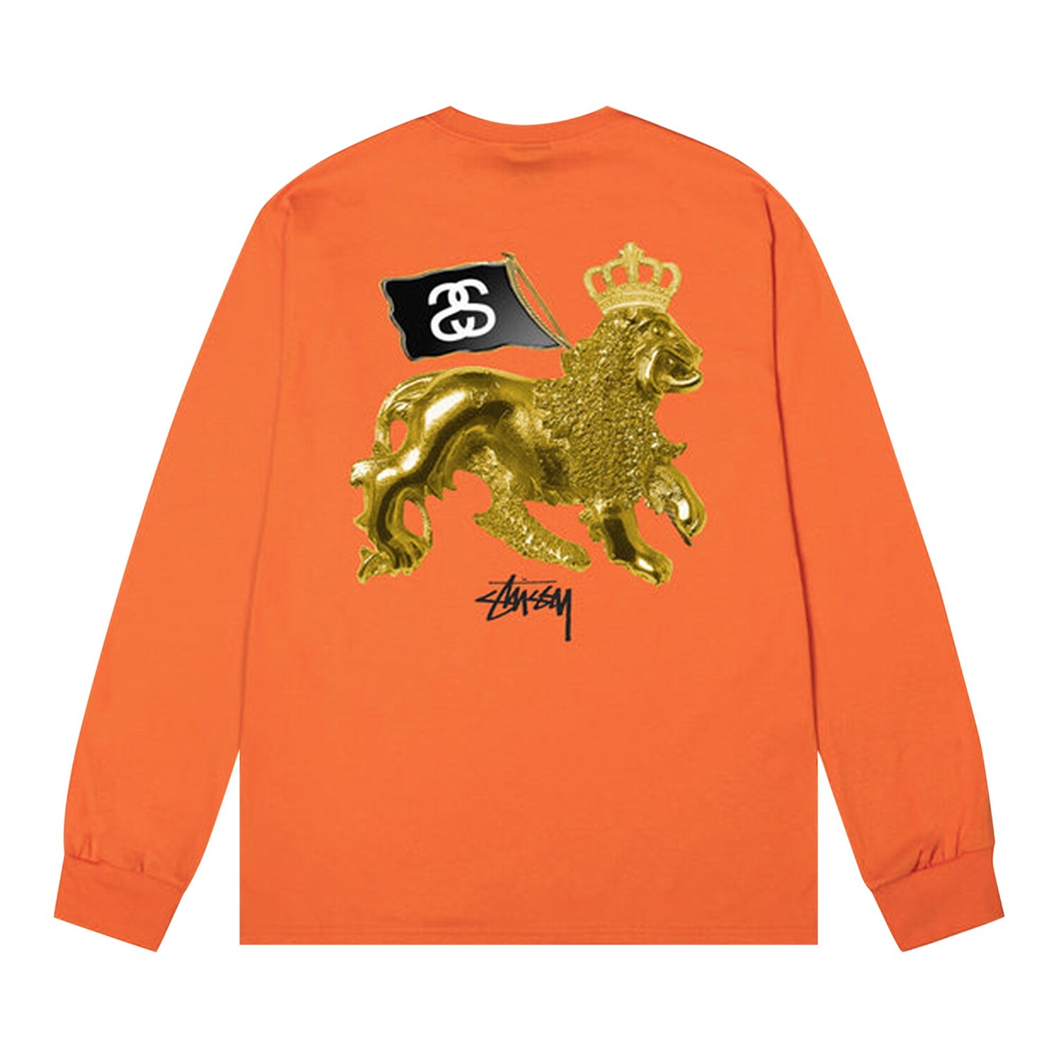 Футболка с длинными рукавами Stussy Gold Lion, цвет Коралл — фото 2