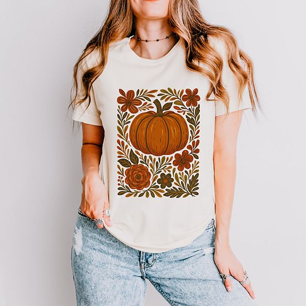 

Футболка с коротким рукавом Pumpkin boho floral Simply Sage Market, Cream, Зеленый, Футболка с коротким рукавом Pumpkin boho floral Simply Sage Market, Cream
