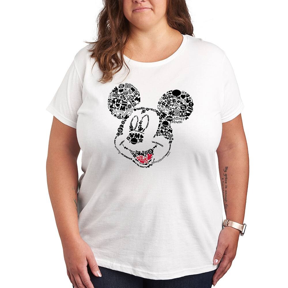

Футболка Disney's Mickey Mouse Plus с культовым рисунком и рисунком, белый