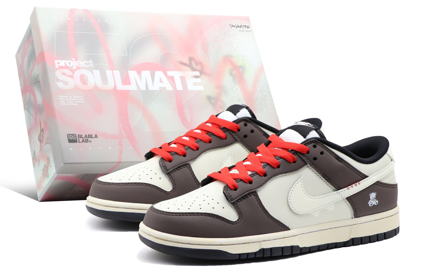 

Кроссовки Nike Dunk Skateboarding Shoes Men Low-top White/Brown, цвет Coffee