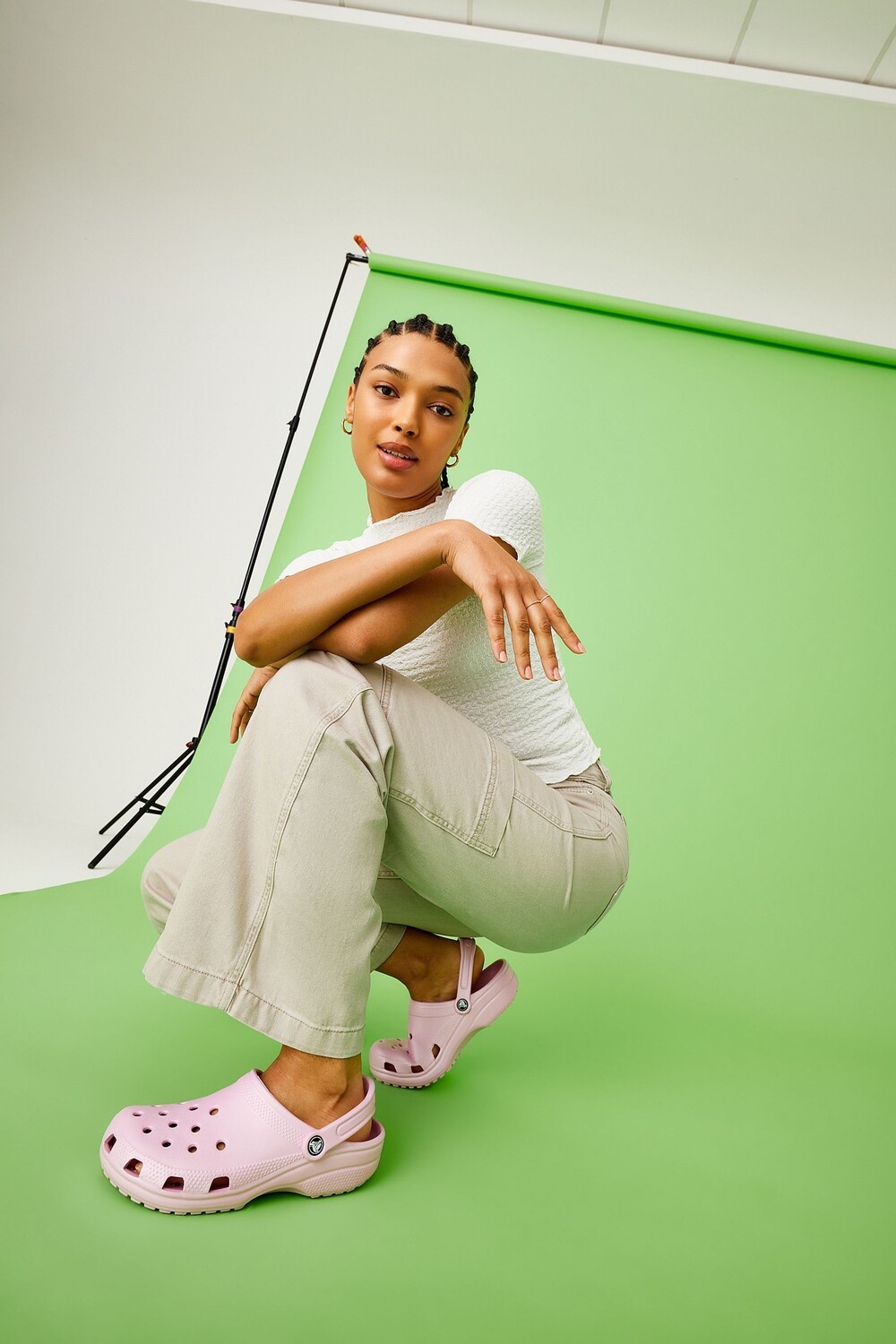

Классические детские сандалии с клогами Crocs, розовый