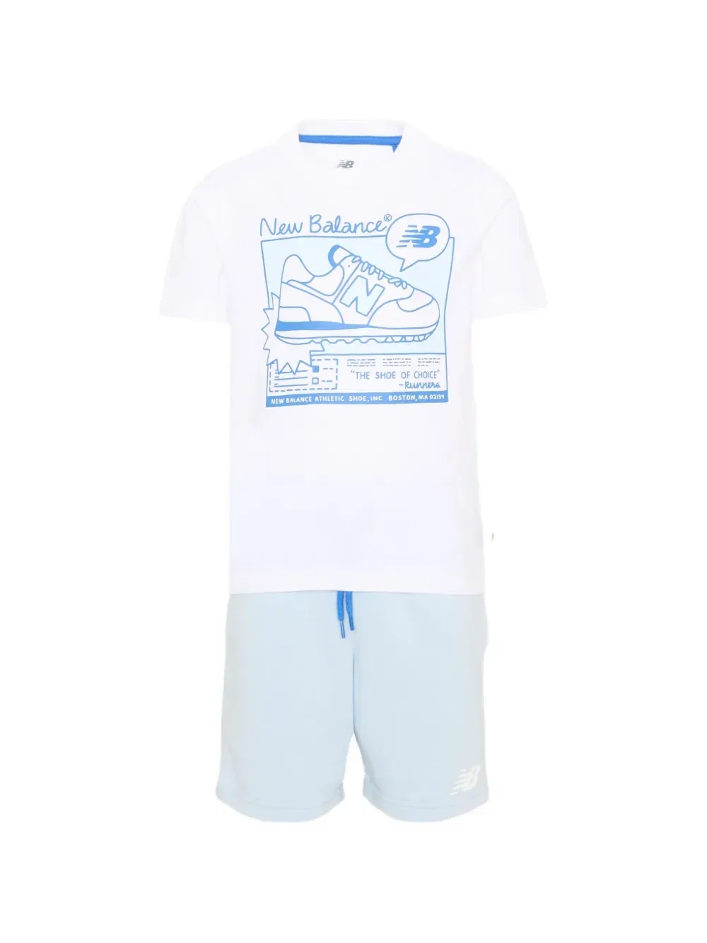 Комплект спортивного костюма с графическим принтом New Balance Kids, белый