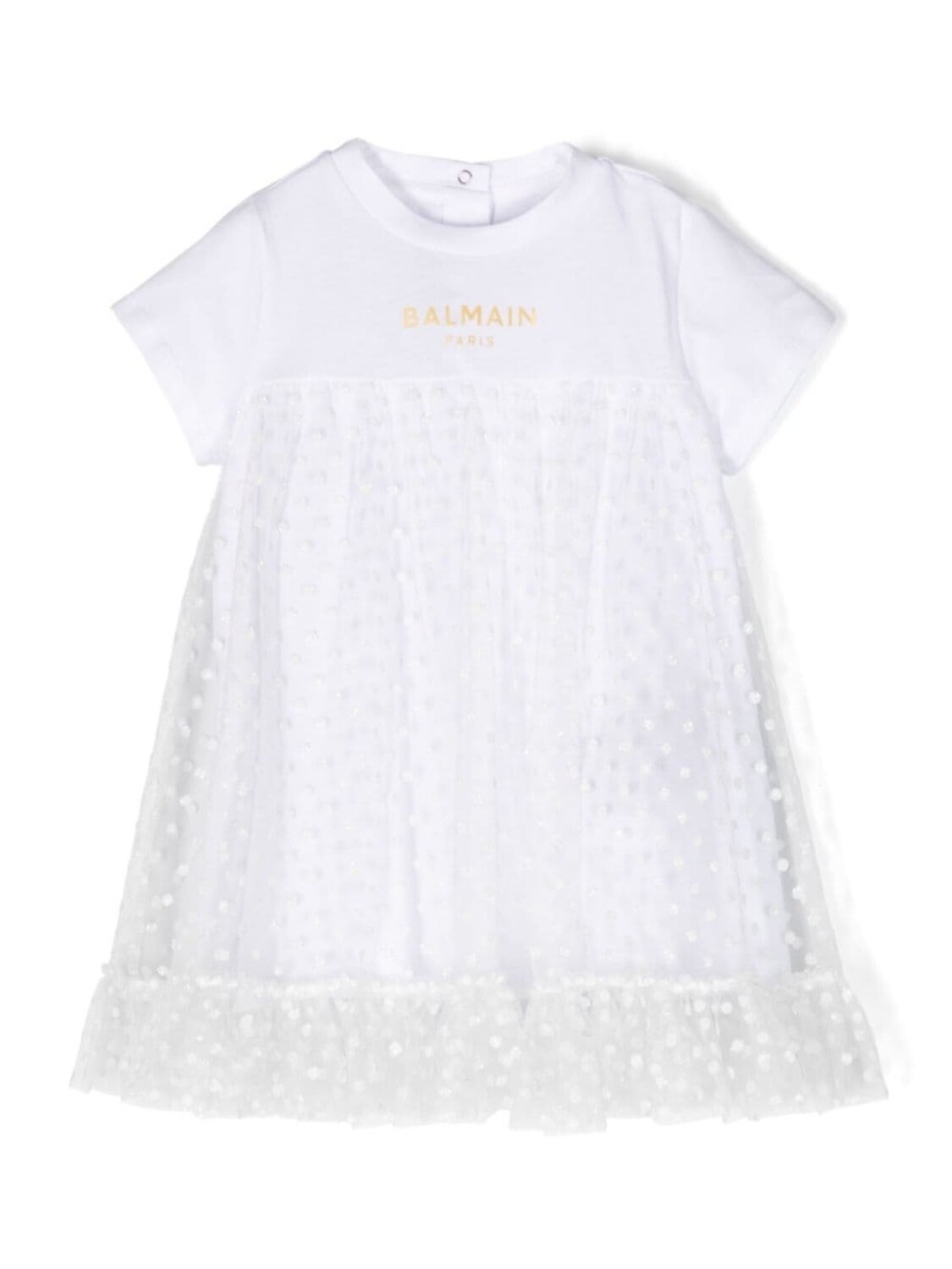 

Balmain Kids платье из тюля с аппликацией, белый