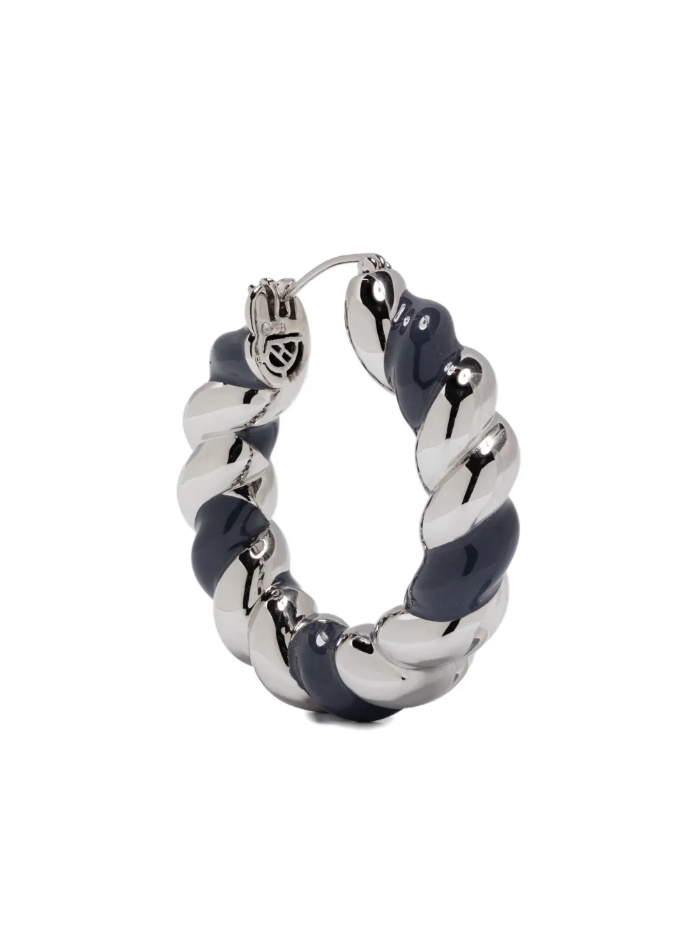 

Серьги-кольца с веревочным узором из эмали Eddie Borgo, серебристый