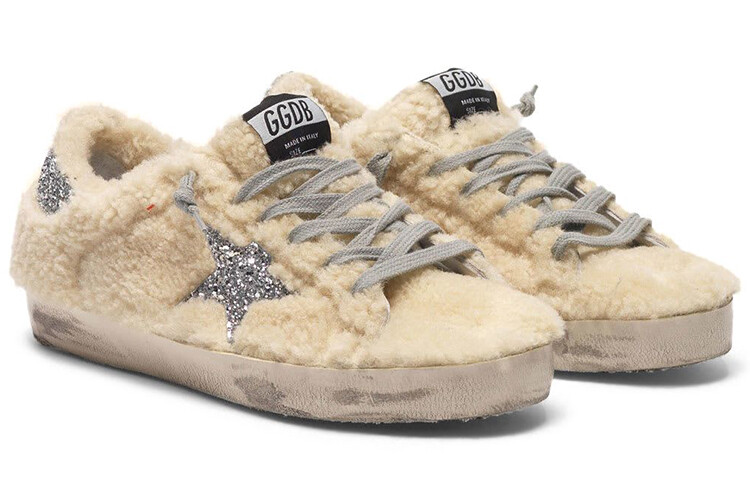 Кроссовки для скейтбординга Super-Star женские, низкие, бежевые Golden Goose — фото 2