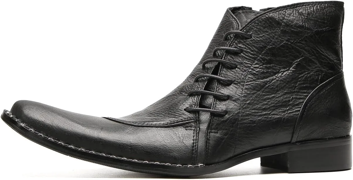 

Мужские ботинки Santimon Chelsea для вечеринок, повседневные ковбойские ботинки, мода и комфорт, шнуровка сбоку, западные ботинки до щиколотки для мужчин, черный