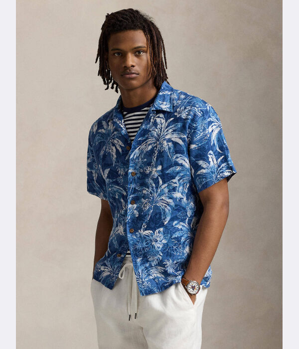 

Льняная рубашка Classic fit Polo Ralph Lauren, индиго