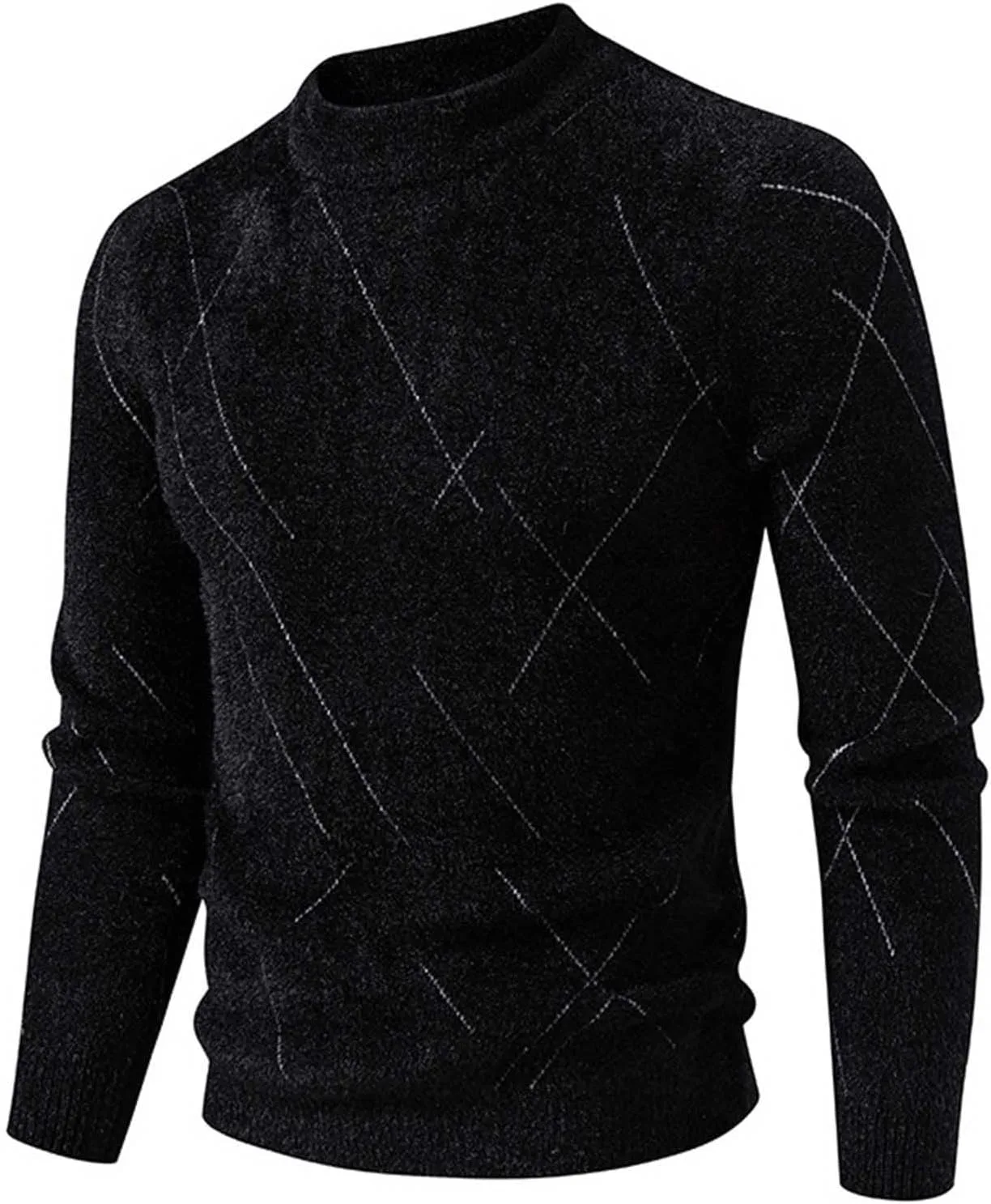 

Мужской свитер с круглым вырезом и длинными рукавами Slim Fit QUNPIU