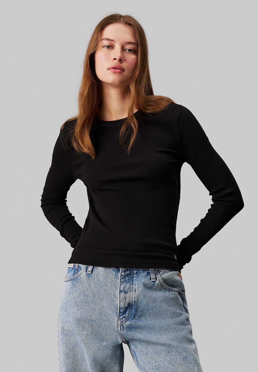 

Футболка с длинным рукавом LONG SLEEVE LABEL Calvin Klein, черный