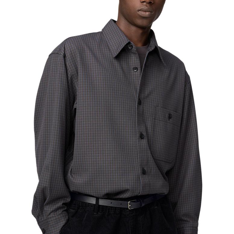 

UNIQLO Рубашка Unisex Dark Gray с заостренным воротником Moderate