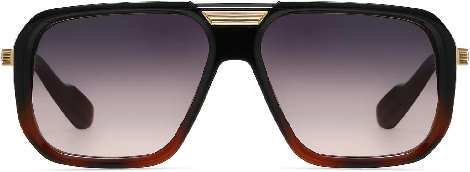 

Винтажные ретро-солнцезащитные очки прямоугольной формы для женщин и мужчин, квадратные солнцезащитные очки в стиле 70-х, массивная оправа Zentavi, Brown1