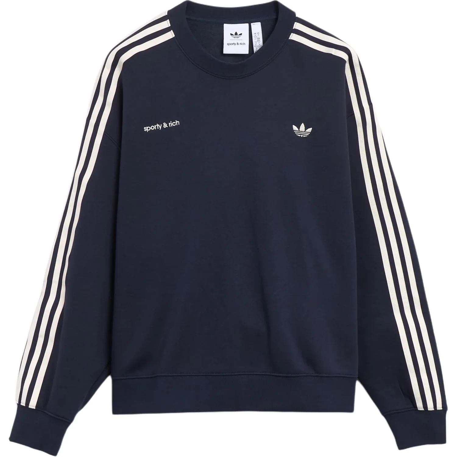 Спортивный свитер Sporty & Rich с тремя полосками Adidas Originals, темно-темно- синий синий