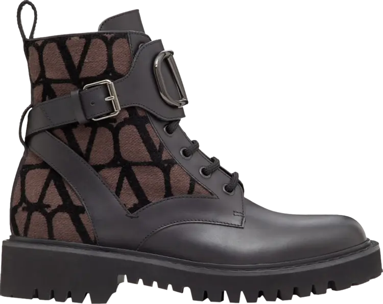 Кроссовки Valentino Wmns Iconographe Combat Boot 'VLogo - Fondant Black', черный