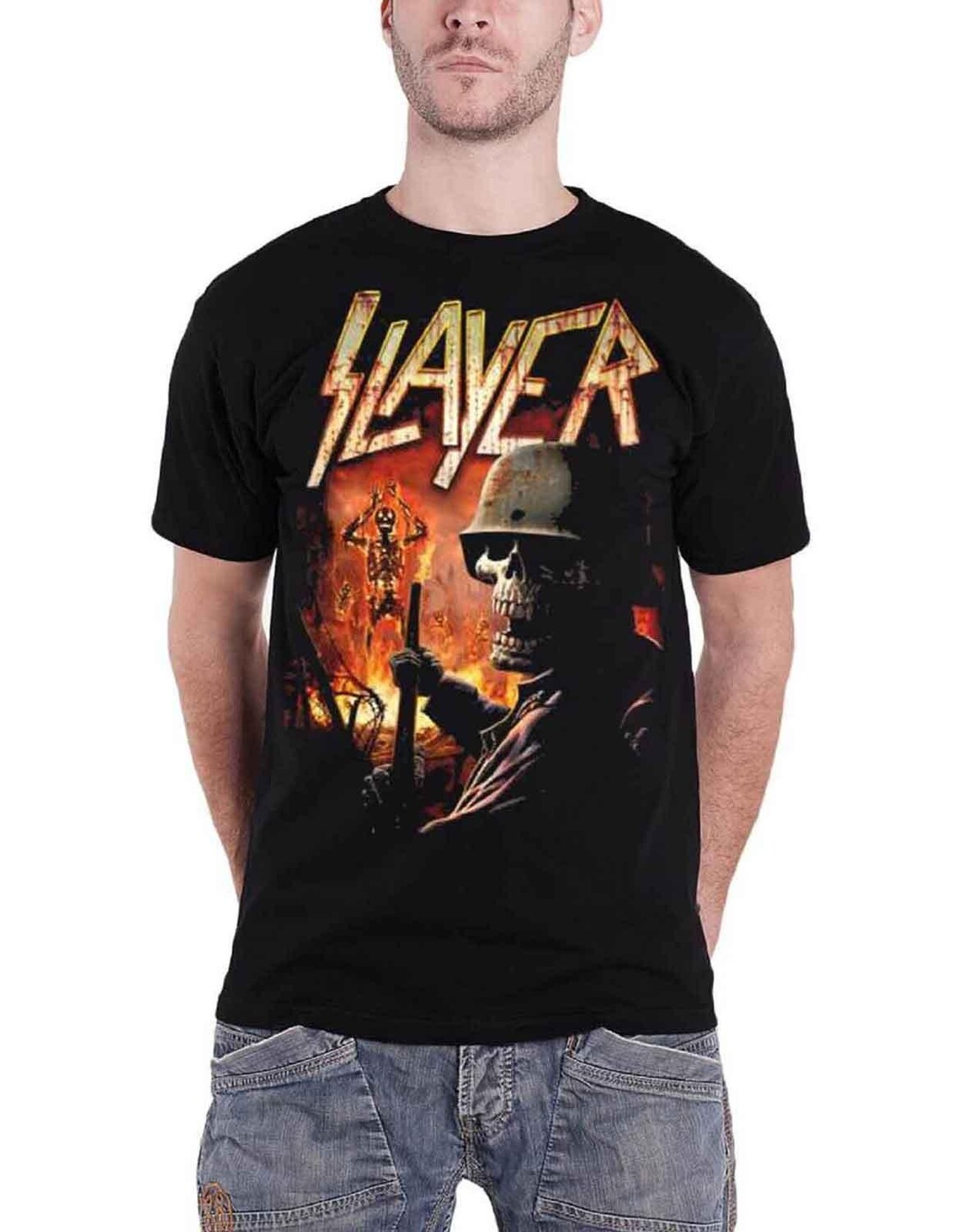 

Футболка с горящим факелом Slayer, черный